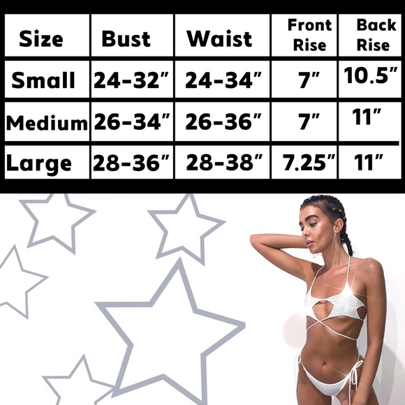 Sequin  Patriotic Star Shaped Tie Thong Bikini NWT - Picture 8 of 8